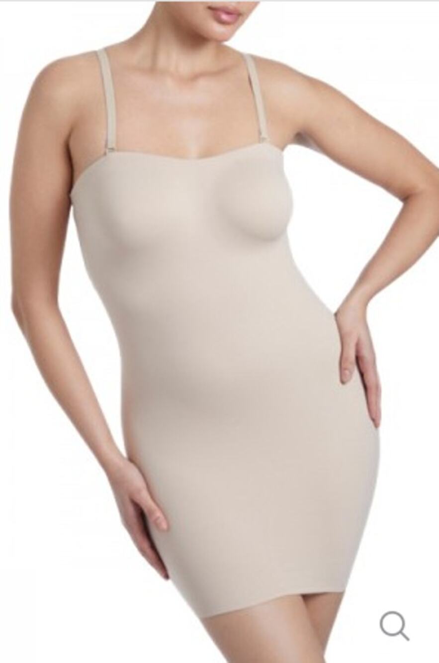 NWT TC Fine Intimates Sleek Essentials Strapless Slip Dress Womens 2X Warm Beige